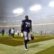 Sep 16, 2021; Landover, Maryland, USA; New York Giants offensive tackle Andrew Thomas (78) walks off the field after a loss to the Washington Football Team at FedExField.