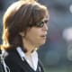 Aug 11, 2011; Oakland, CA, USA; Oakland Raiders chief executive officer Amy Trask watches practice before the game against the Arizona Cardinals at the O.co Coliseum.