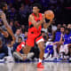 Toronto Raptors guard Armoni Brooks (1) controls the ball in the in the second quarter against the Philadelphia 76ers at Wells Fargo Center.
