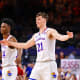 Apr 2, 2022; New Orleans, LA, USA; Kansas Jayhawks forward Zach Clemence (21) subs in against the Villanova Wildcats during the second half during the 2022 NCAA men's basketball tournament Final Four semifinals at Caesars Superdome. Bob Donnan-USA TODAY Sports