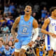 Apr 2, 2022; New Orleans, LA, USA; North Carolina Tar Heels forward Armando Bacot (5) reacts after a play during the second half against the Duke Blue Devils in the 2022 NCAA men's basketball tournament Final Four semifinals at Caesars Superdome. Robert Deutsch-USA TODAY Sports