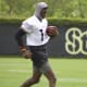 Steelers receiver runs routes during practice.