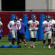 The New York Giants defensive line works out during Giants minicamp at Quest Diagnostics Training Center on Tuesday, June 8, 2021, in East Rutherford. Nyg Minicamp