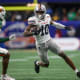 Dec 16, 2023; Atlanta, GA, USA; Howard Bison wide receiver Nah'shawn Hezekiah (10) runs after a catch against the Florida A&amp;M Rattlers in the second half at Mercedes-Benz Stadium.&nbsp;
