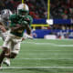 Dec 16, 2023; Atlanta, GA, USA; Florida A&amp;M Rattlers wide receiver Jah'Marae Sheread (10) catches a touchdown pass against the Howard Bison in the second half at Mercedes-Benz Stadium.