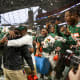 Dec 16, 2023; Atlanta, GA, USA; Florida A&amp;M Rattlers head coach Willie Simmons is doused with a bucket against the Howard Bison in the second half at Mercedes-Benz Stadium.
