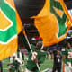 Dec 16, 2023; Atlanta, GA, USA; Florida A&amp;M Rattlers defensive lineman Cherif Seye (6)celebrates with a flag after a victory against the Howard Bison in the Celebration Bowl at Mercedes-Benz Stadium.