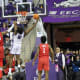 Ernest Udeh Jr. (8) led the Frogs with nine rebounds in Saturday's victory over the No. 2 Houston Cougars.