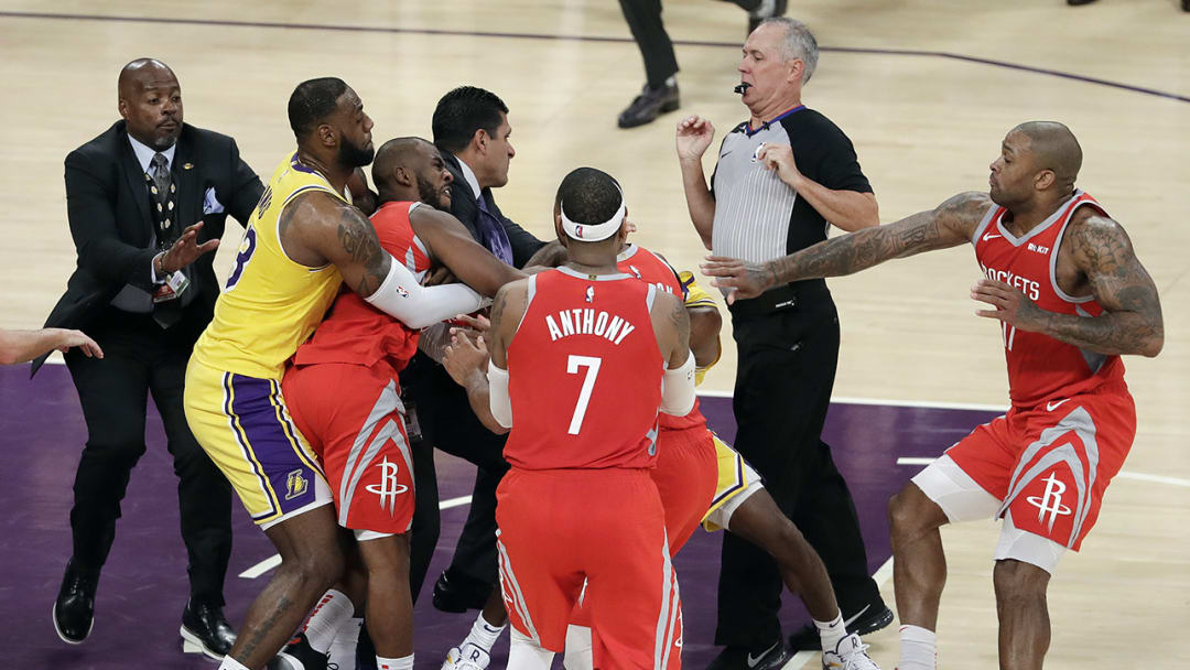 Brawl Between Rockets and Lakers Casts Shadow Over LeBron James's Debut in L.A.