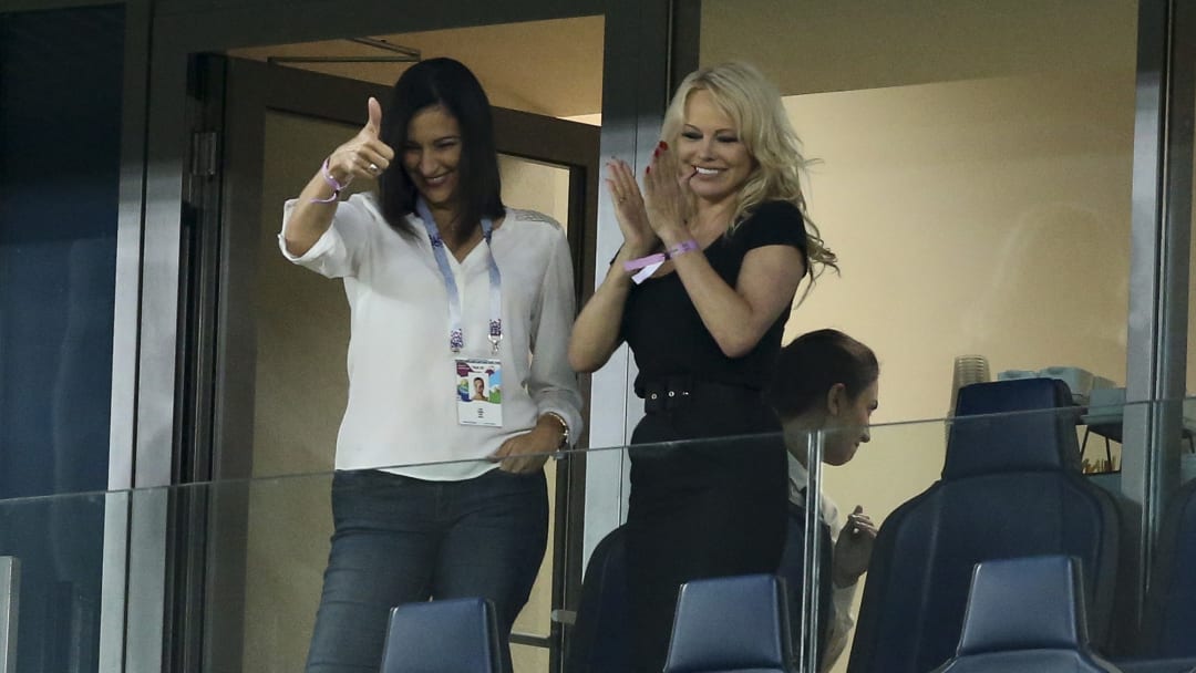 Why is Pamela Anderson at the World Cup?