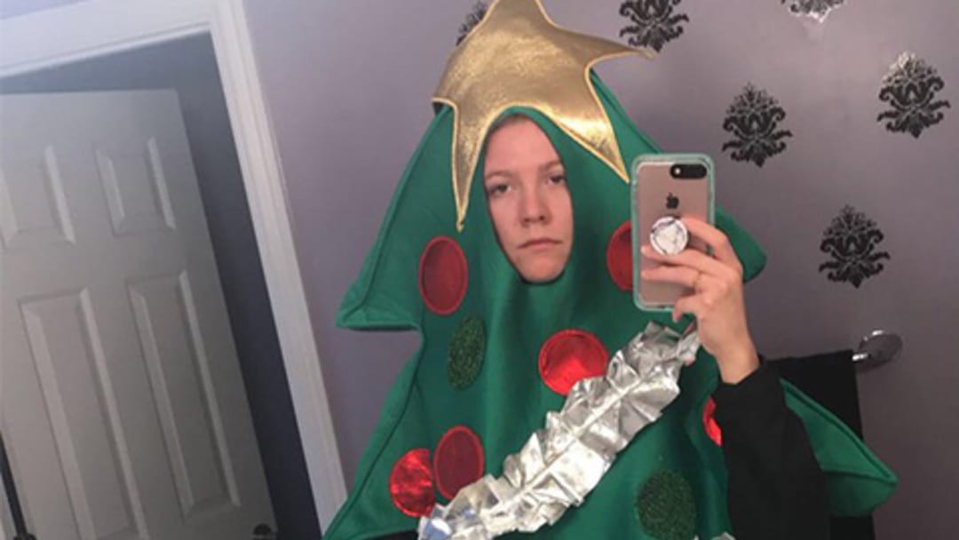 Alabama College Student Makes Regrettable Twitter Challenge, Must Wear Christmas Tree Costume