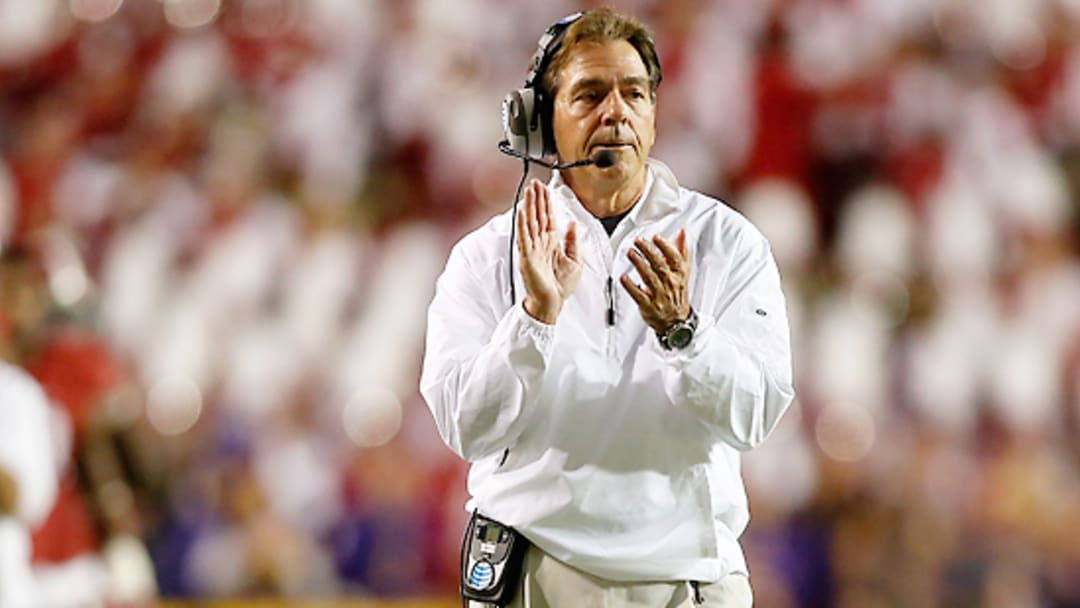 Nick Saban discusses the playoff, satellite camps, wedding dances