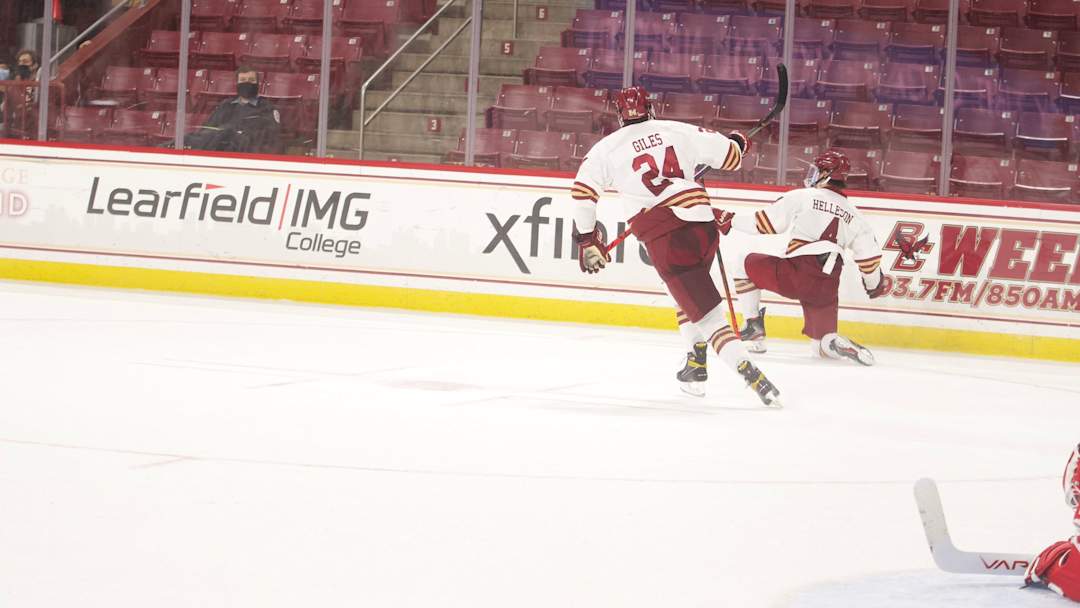 Helleson Beats the Buzzer, Pushes No. 1 BC Past No. 15 BU in Overtime