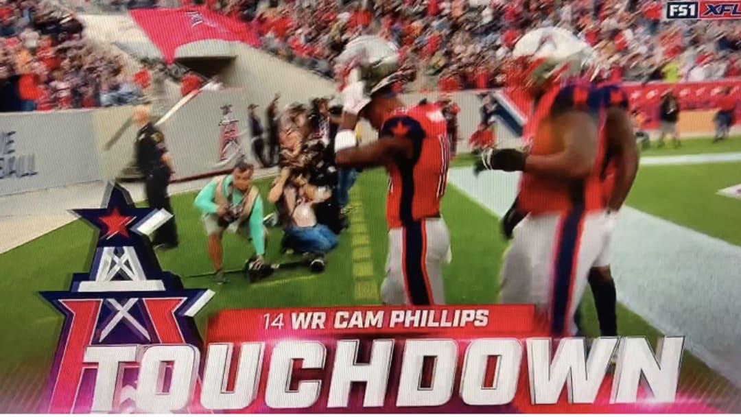 WATCH: Former Virginia Tech WR Cam Phillips Hauls In Second XFL TD & It’s A Thing Of Beauty