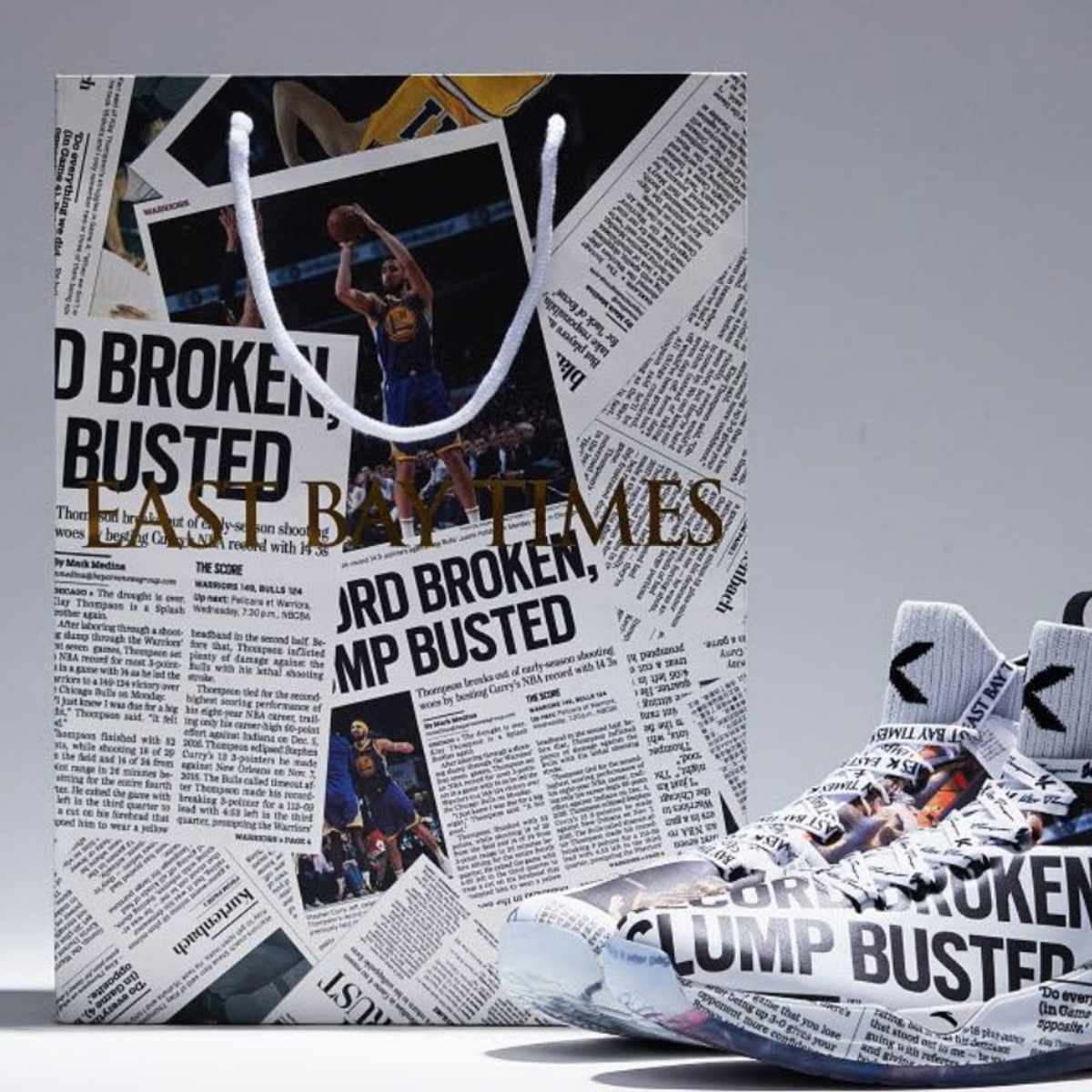 klay thompson newspaper shoes