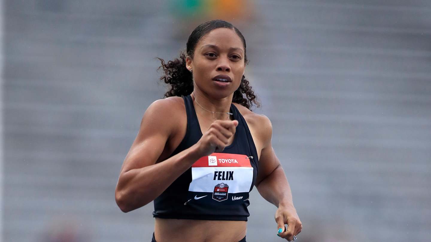 allyson felix spikes athleta