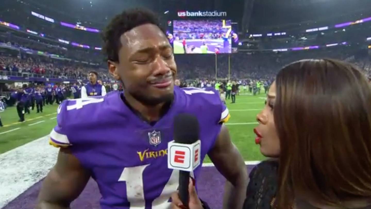 Watch: Stefon Diggs Fights Back Tears In Interview After His Game-Winning Touchdown vs. Saints