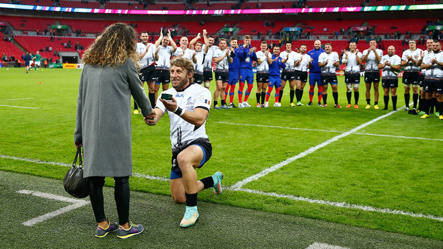 Watch: A rugby player proposed to his girlfriend on the field after his ...
