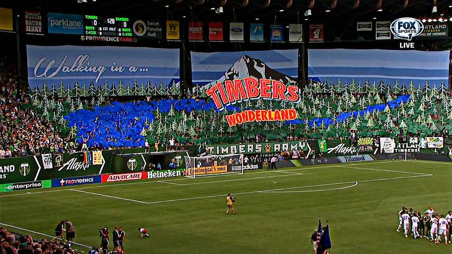 Portland Timbers fans unveil massive ‘Timbers Wonderland’ tifo