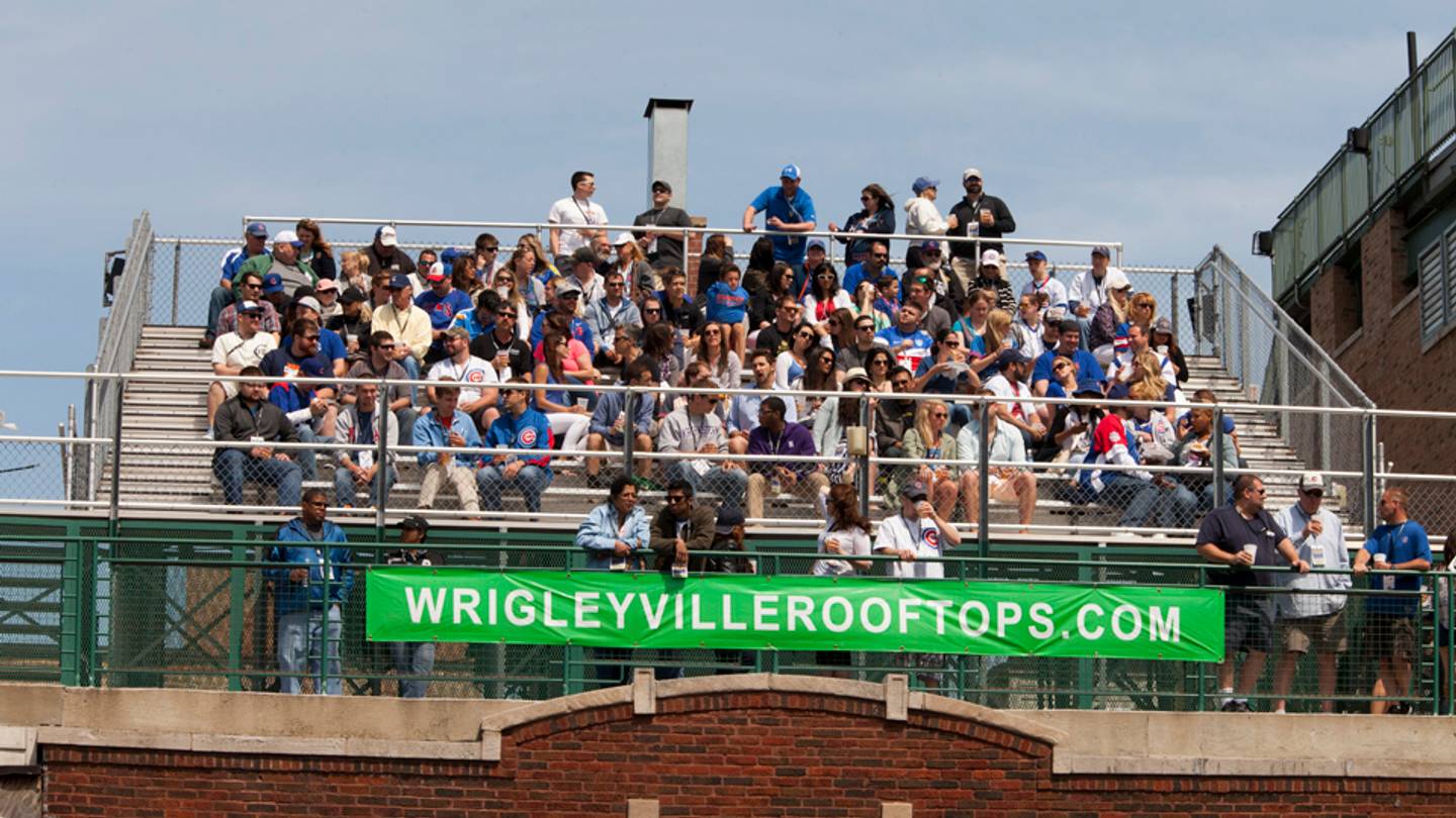 Wriglyville Rooftops Sign Wrigley rooftop owners file motion to halt scoreboard, sign installation