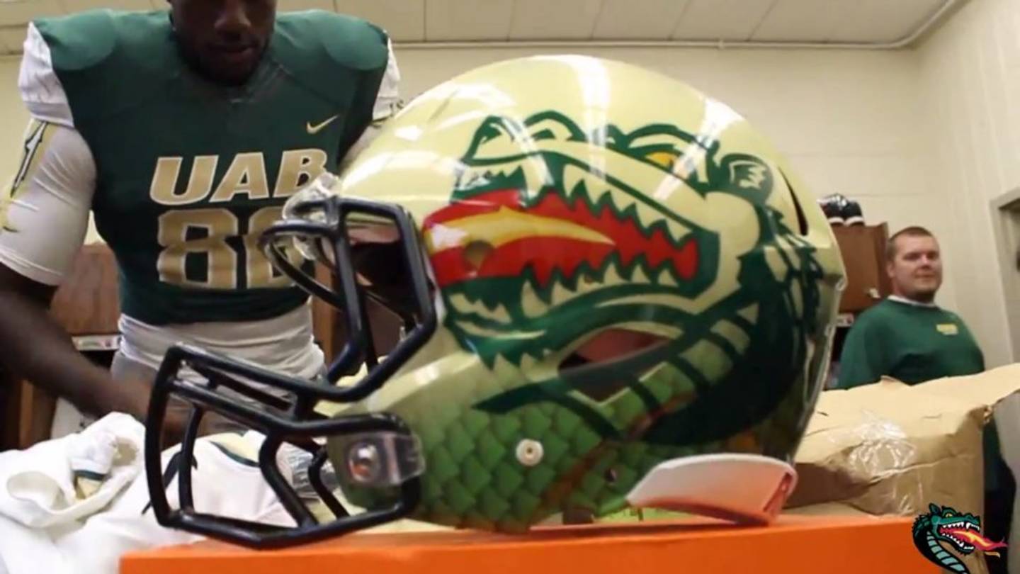 UAB Blazers show off new dragon helmets