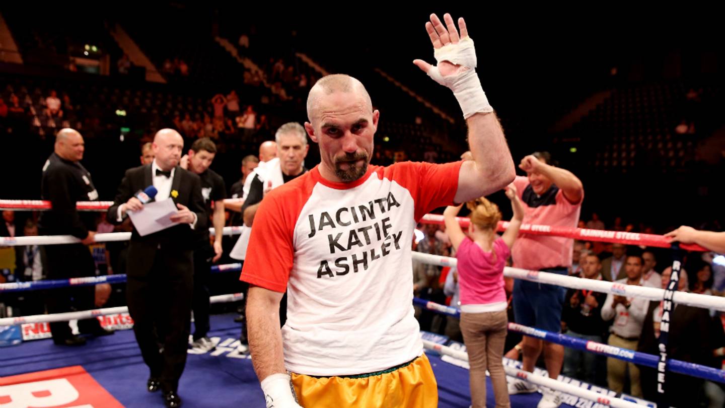Boxer Spike O'Sullivan gets stool thrown at him after win
