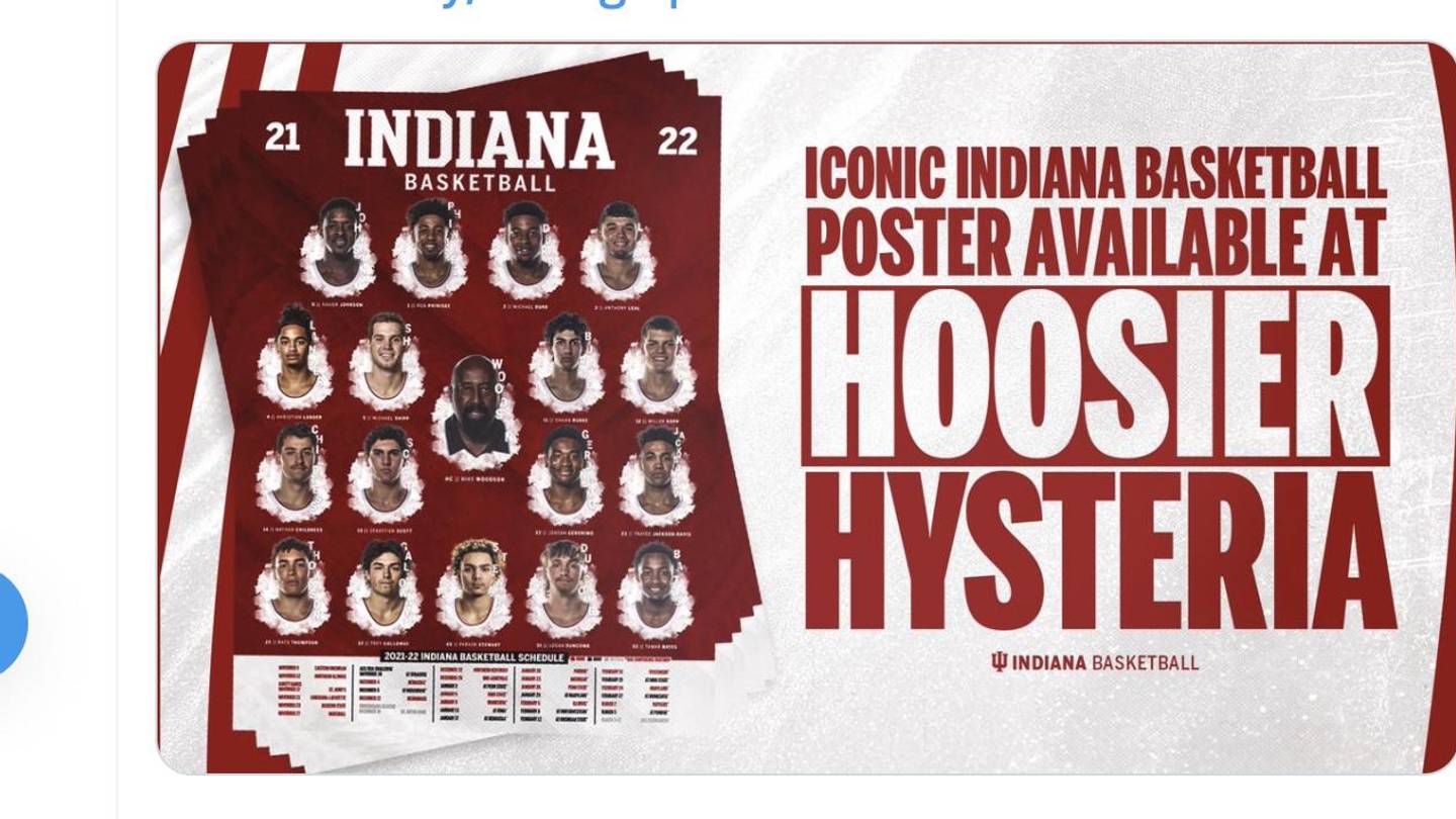 Indiana Basketball Schedule Posters Available at Hoosier Hysteria