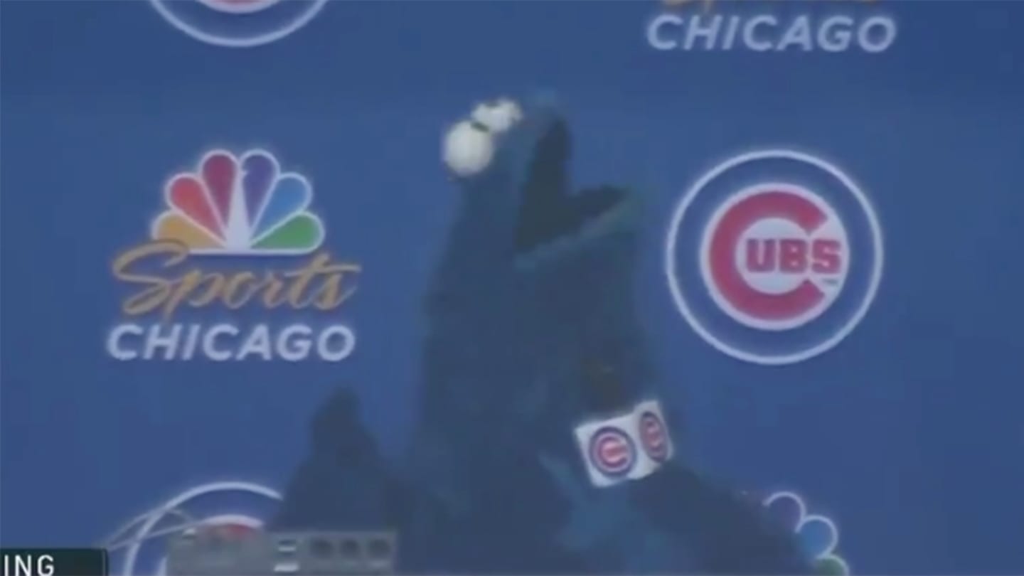 Cookie Monster serenades Cubs fans with Take Me Out to the Ballgame