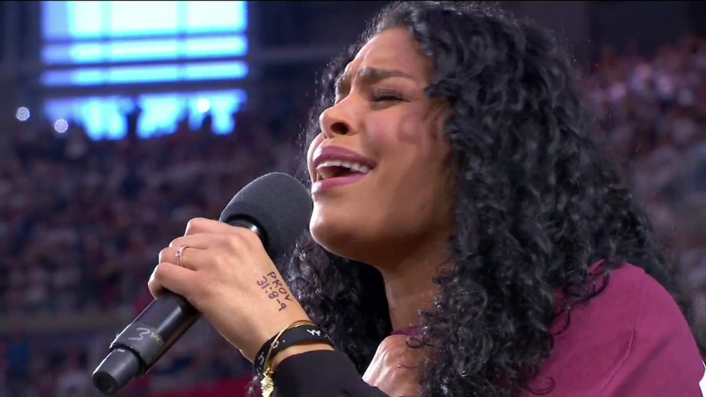 Jordin Sparks Bible verse on Monday Night Football Sports Illustrated