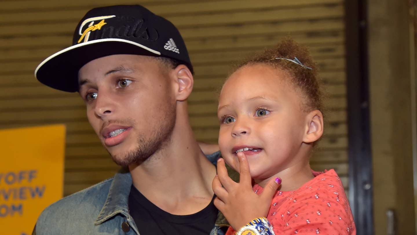 NBA Finals Golden State Warriors Stephen Curry Riley Curry dance