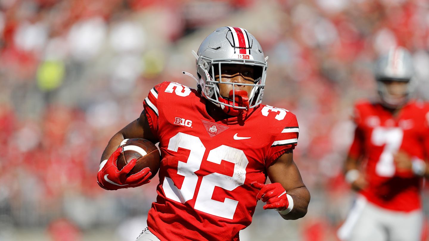 Ohio State Vs Michigan Game Score Prediction Pick By College Football Ohio State Football Treveyon Henderson 