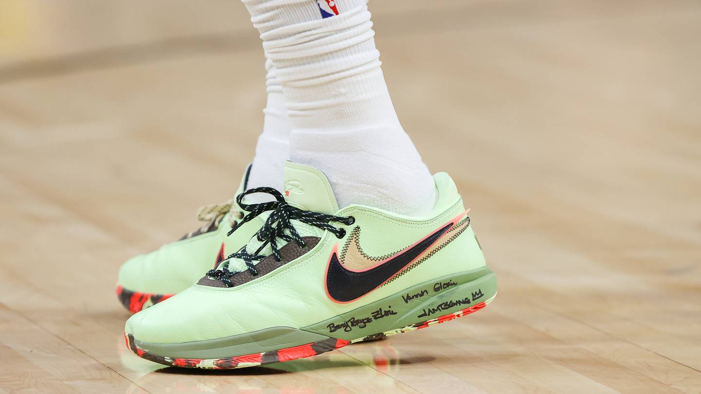 green and white lebrons