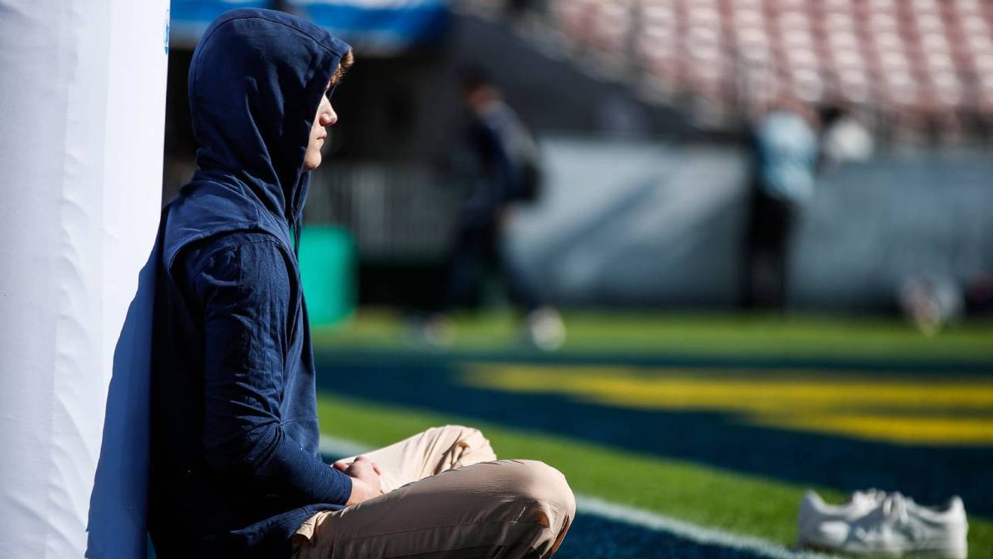 J.J. McCarthy meditating