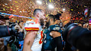 Watch: Travis And Jason Kelce Embrace At Midfield Following Super Bowl LVII