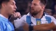 Lionel Messi Elbows Uruguay's Mathias Olivera Before Grabbing His Neck During Feisty World Cup Qualifier