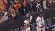 Browns Players Celebrate Clinching Playoff Berth With Fans After Routing Jets