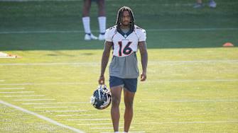 Broncos WR Tyrie Cleveland Carted Off Field With Apparent Leg Injury