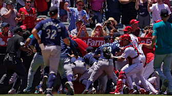 Angels Pitcher Archie Bradley Likely Broke Elbow Joining Brawl vs. Mariners