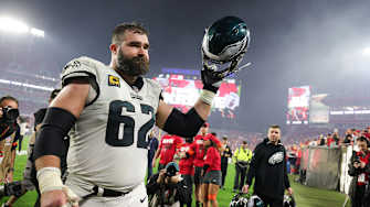 Jason Kelce Paid NSFW Tribute to Nick Foles, Doug Pederson During Retirement Speech