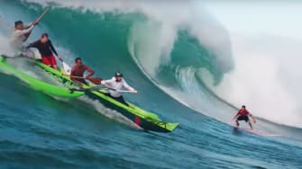 Watch: How To Surf An Outrigger Canoe At Waimea Bay...And Survive