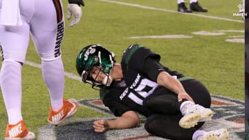 Jets QB Trevor Siemian (ankle) ruled out after brutal blow by Browns DE Myles Garrett