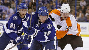 Tampa Bay's Ondřej Palát knocks in a dreaded own goal