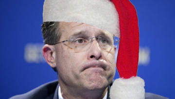 Santa brings christmas presents to some nice college football coaches