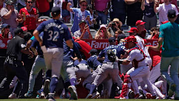 Angels Pitcher Archie Bradley Likely Broke Elbow Joining Brawl vs. Mariners