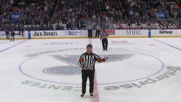 NHL Ref Trolled Blues Crowd During Review Announcement and Fans Loved It