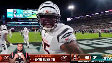 Bengals' Orlando Brown Jr. Makes NSFW Remark to Camera While Celebrating Joe Mixon TD