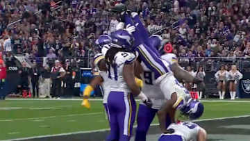 Vikings Defense Nailed a Comical Keg Stand Celebration After Recovering Fumble vs. Raiders