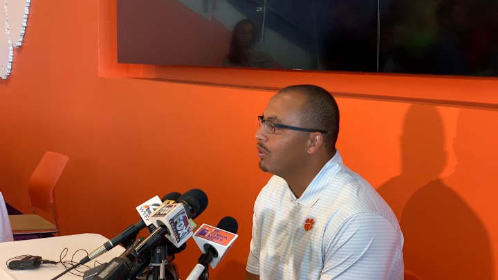Watch: Clemson offensive coordinator Tony Elliott from Clemson Media Day