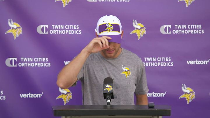 Kirk Cousins Talks to the Media Before the Start of Training Camp