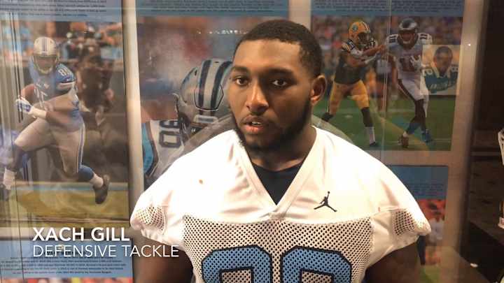 WATCH: Xach Gill talks defensive energy at first scrimmage